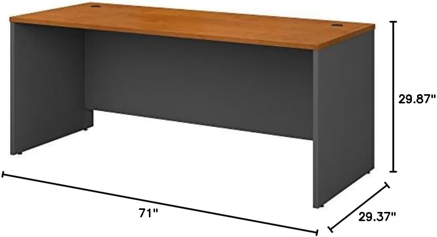 Bush Business Furniture Series C Office Desk, Large Computer Table for Home and Professional Workplace, 72W x 30D, Natural Cherry