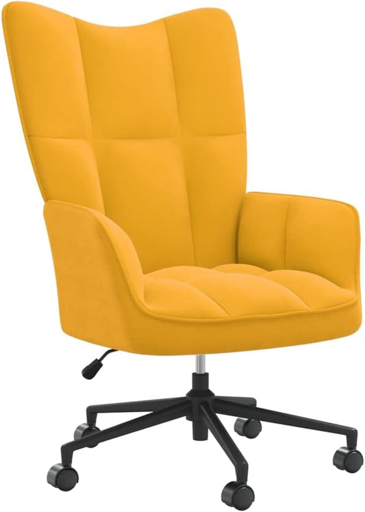 Accent Chair Arm Chair Living Room Chairs,Sleeper Sofa Relaxing Chair Mustard Yellow Velvet,for Apartment Living and Home Office