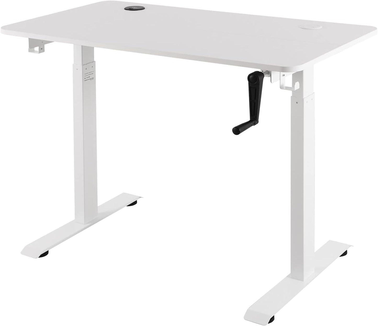UNICOO - Crank Adjustable Height Standing Desk, Adjustable Sit to Stand up Desk,Home Office Table, Computer Table (Antique Oak Top/Grey Frame - NTCSET-01-AOG)