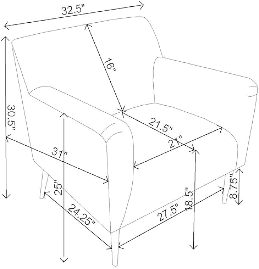 Coaster Home Furnishings - Darlene - Upholstered Accent Chair with Track Arms and Tapered Black Metal Legs - Living Room - Lemon - 905639