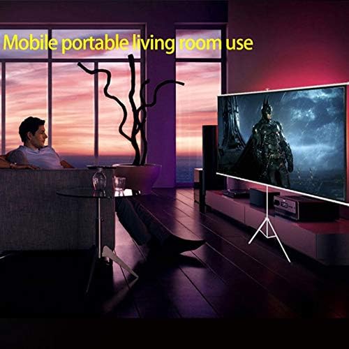 100 inch 4:3 Portable Indoor Outdoor Projector Screen Matte White Fabric Fiber Screen with Pull Up Foldable Stand Tripod