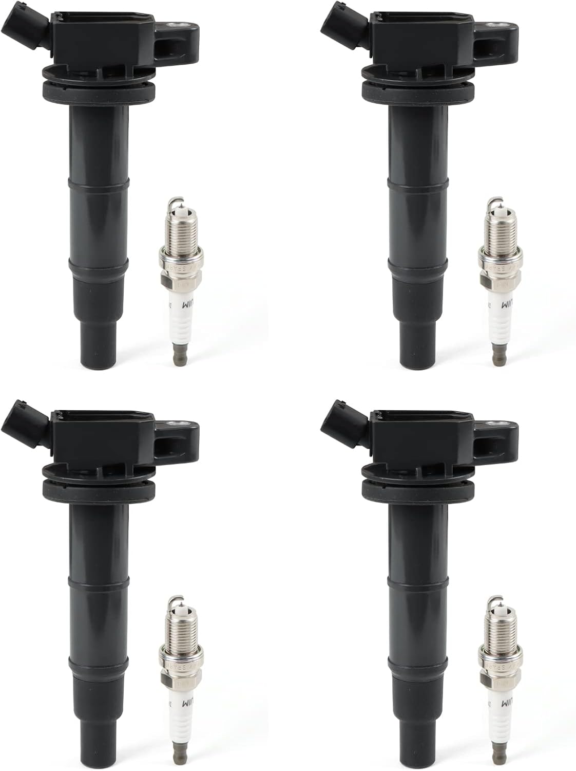 4PCS UF529 Ignition Coils & Iridium Spark Plugs Compatible with 2014-2016 Au-Di Q7 S6 Go-lf Je-tta CC Volk-swagen Allroad & Quattro Eos Replace OE 06E905115E 06H905115B