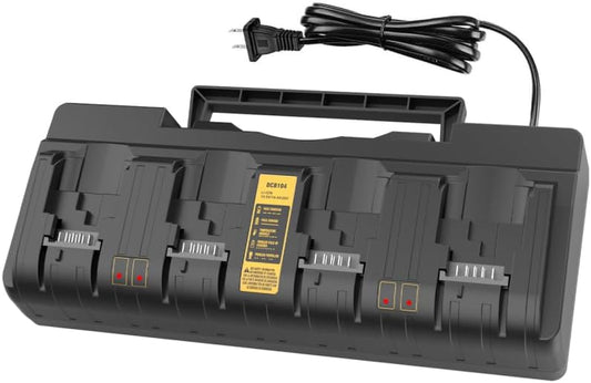 4-Port Battery Charger Station Replace for Dewalt DCB104 DCB120 DCB127 DCB112 DCB115 DCB118 DCB107 DCB105 DCB102, Compatible with Dewalt 12V 20V Max Lithium Battery DCB205 DCB206 DCB207 DCB606 DCB127