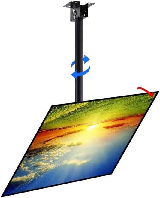 Universal TV Cabinet TV Ceiling Mount Teles Height Adjustable Pole Ceiling TV Mount Swivel Tilt Full Motion for 50 to 80 Inch TVs