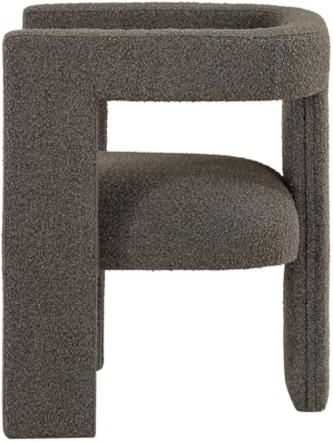 Coaster Home Furnishings - Petra - Boucle Upholstered Accent Chair Curved Arms and Cushioned Seat - Contemporary Style - Living Room - Chocolate Brown - 902880