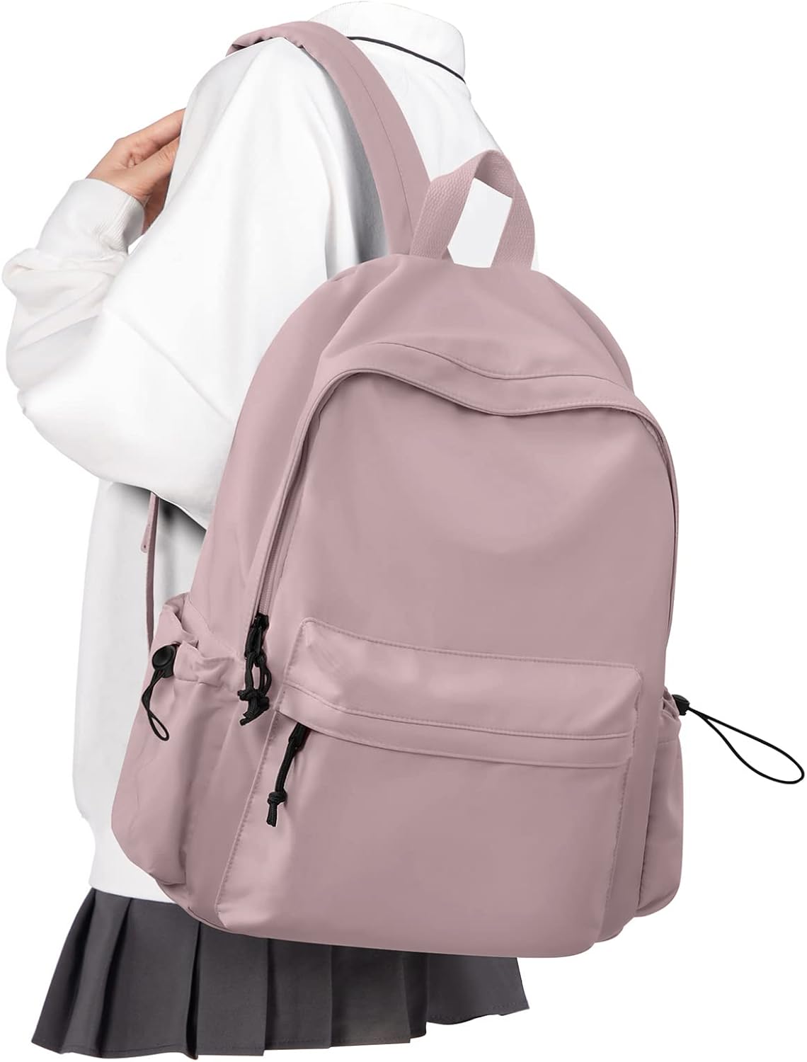 VECAVE School Backpack Black Waterproof Bookbag Casual Lightweight Travel Rucksack Daypack Backpacks for Men Women College High School Bags backpack for Boys Girls Teens