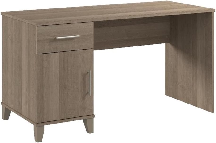 Bush Furniture Somerset 54W Office Desk with Drawer and Storage Cabinet in Ash Gray | Computer Table for Home Office Workspace