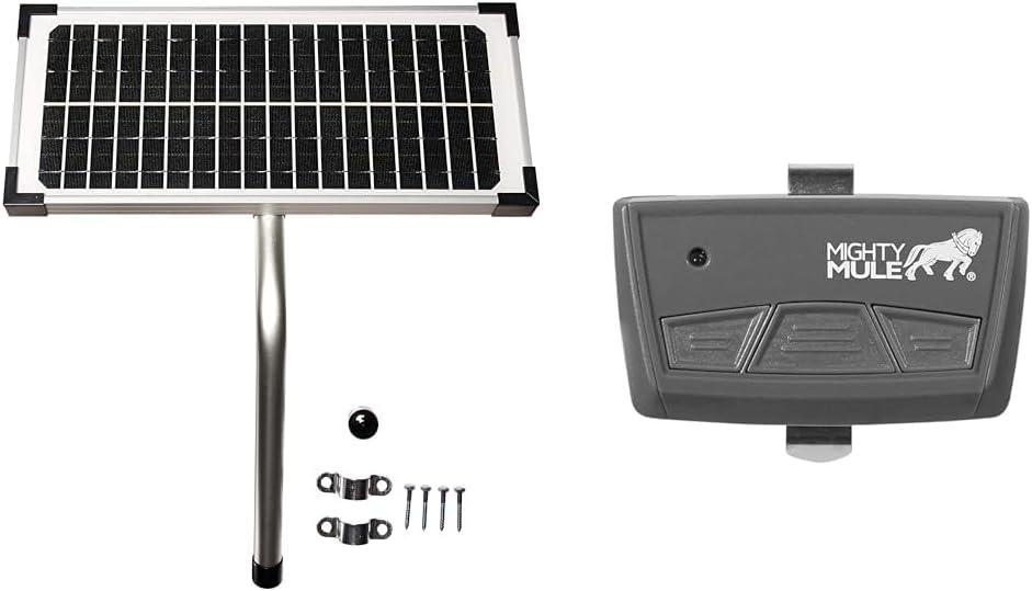 10 Watt Solar Panel Kit (FM123) for Mighty Mule Automatic Gate Openers,Black Cell