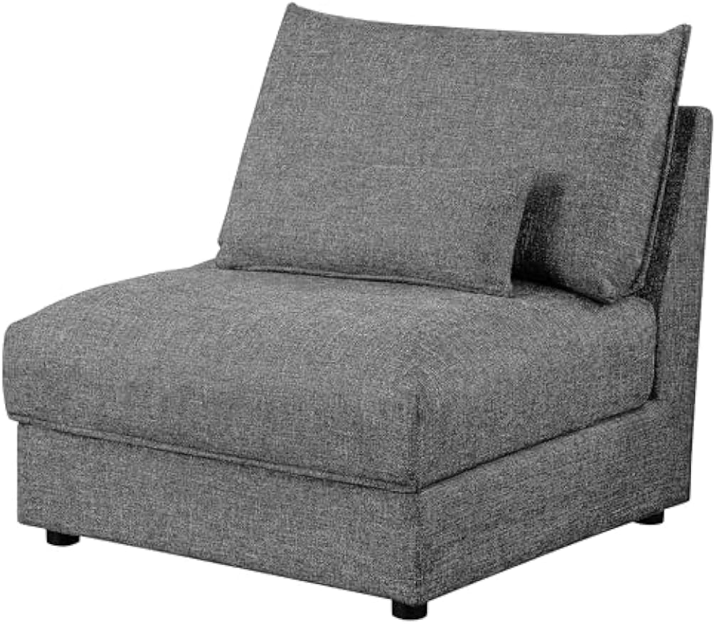 Coaster Home Furnishings - Sasha - Upholstered Armless Accent Chair with Foam Cushion and Wooden Base - Living Room - Barely Black - 551681