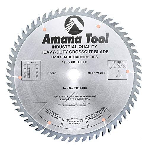 Amana Tool - 716801 Carbide Tipped Cut-Off & Crosscut 16" Dia x 80T Tcg, 10 Deg, 1 I