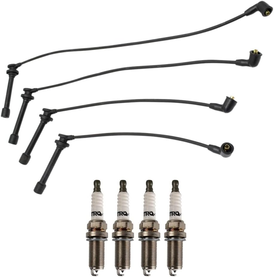 TRQ Ignition Kit Spark Plugs Wire Set Compatible with 2011-2019 Ford Fiesta