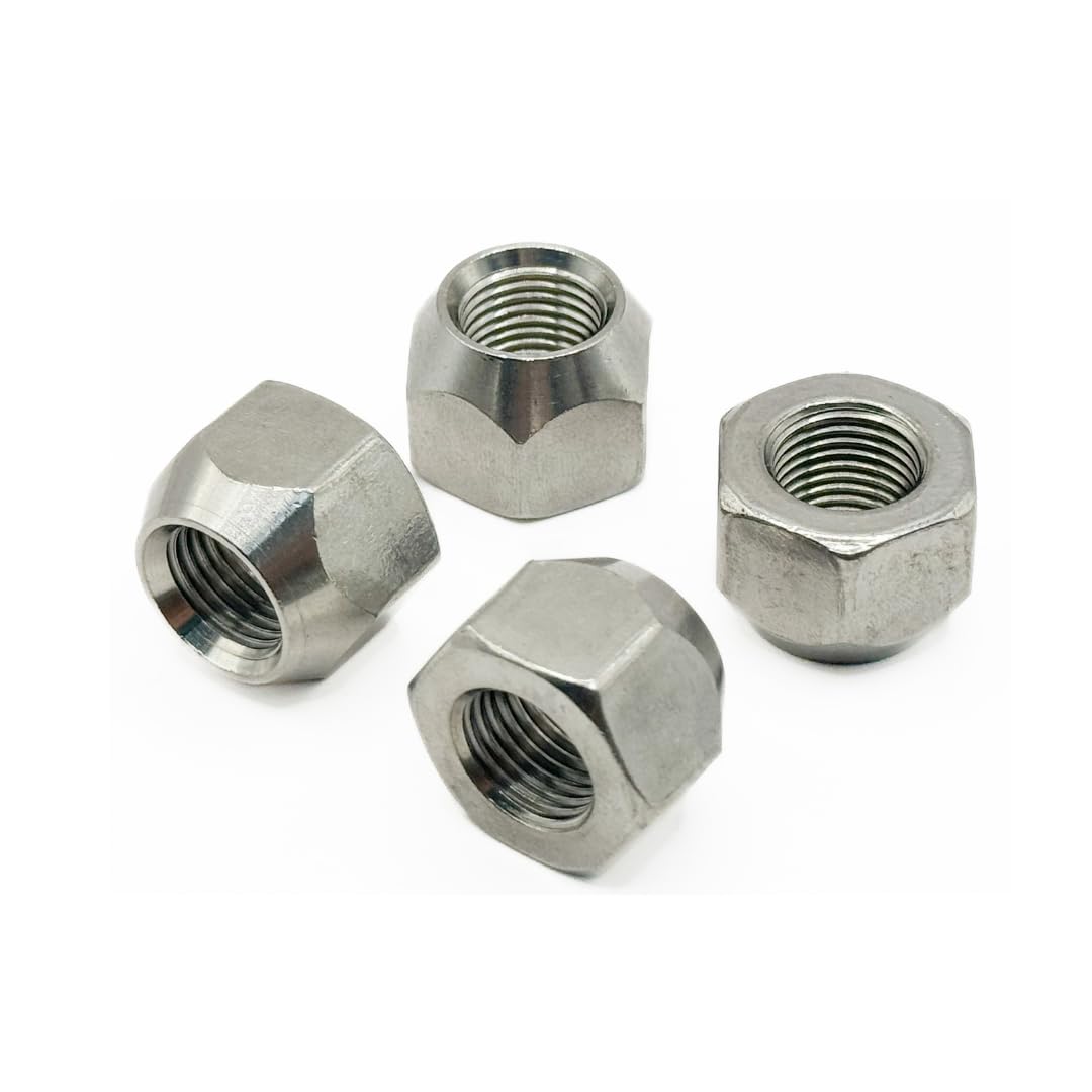304 Stainless Steel Open Cone Wheel Nuts, 1/2"-20 Thread, Ideal for Trailers and RVs, Corrosion Resistant, 20-Pack