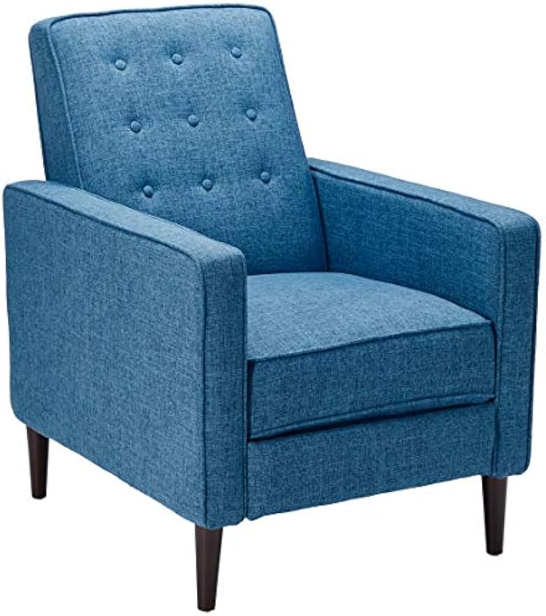 Christopher Knight Home Macedonia Mid Century Modern Tufted Back Fabric Recliner (Muted Blue).