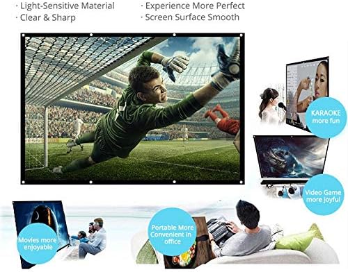 120'' Foldable Projector Screen 16:9 Video Projection Screen Wall Mounted Projector Screen for Outdoor House Theater