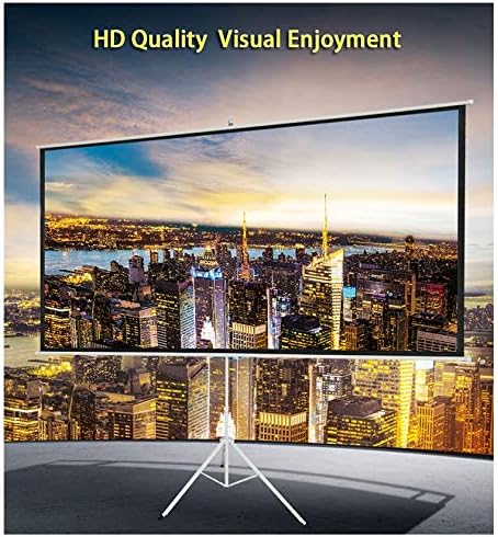 100 inch 4:3 Portable Indoor Outdoor Projector Screen Matte White Fabric Fiber Screen with Pull Up Foldable Stand Tripod