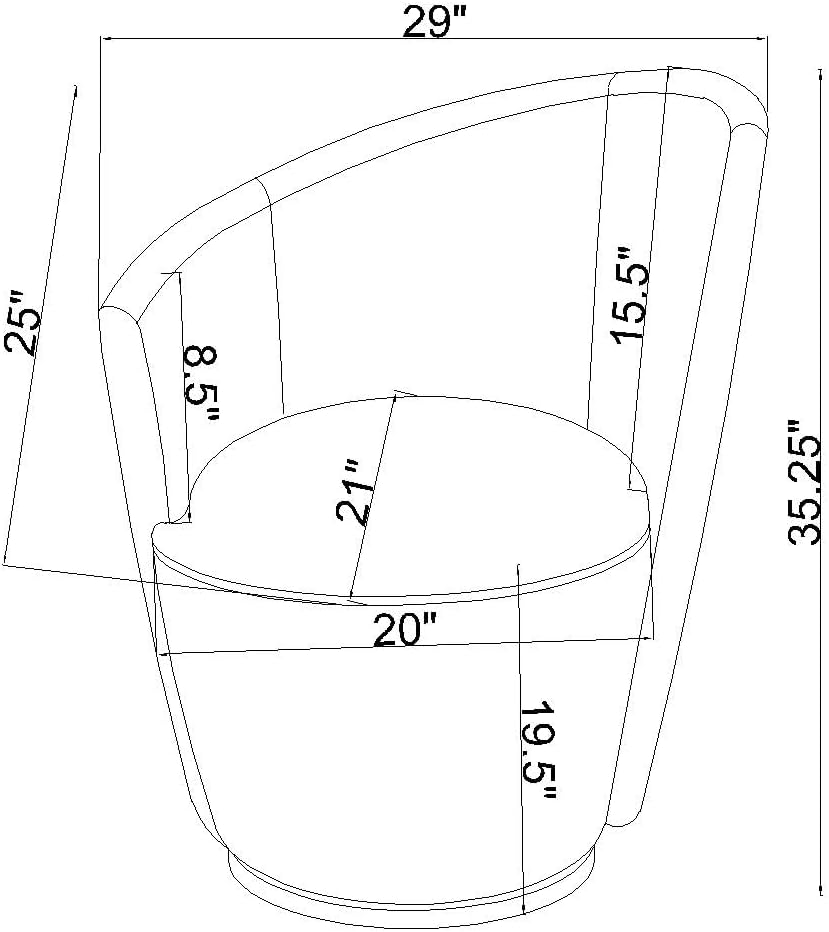 Coaster Home Furnishings - Nueva - Wood - Upholstered Swivel Accent Chair with Curved Backrest, Cushioned Seat and Contemporary Style - Living Room - Dove Grey - 907527