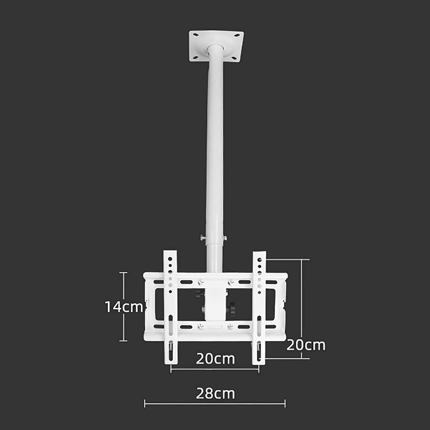 Universal TV Stand tv Wall Mount Full Motion 360° Rotation Ceiling TV Mount, Adjustable Tilt Swivel TV Bracket, Fits 12-32 Inch LCD Flat Sn TVs, White