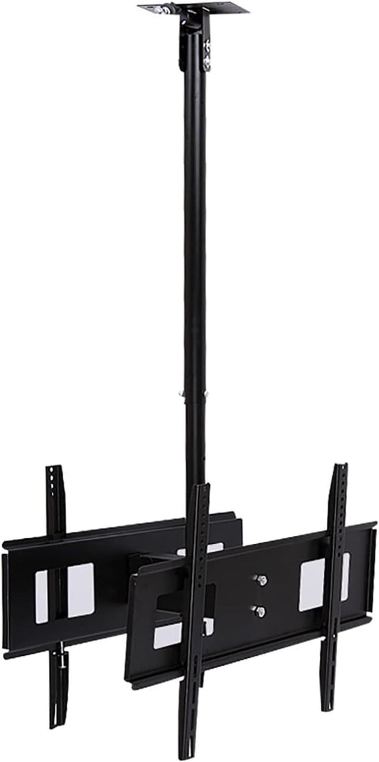 Ceiling TV Mount with Dual Bracket Adjustable Tilt & Swivel for 32 65 Inch LED Displays Supports Two Screens Perfect for Home or Office Use.