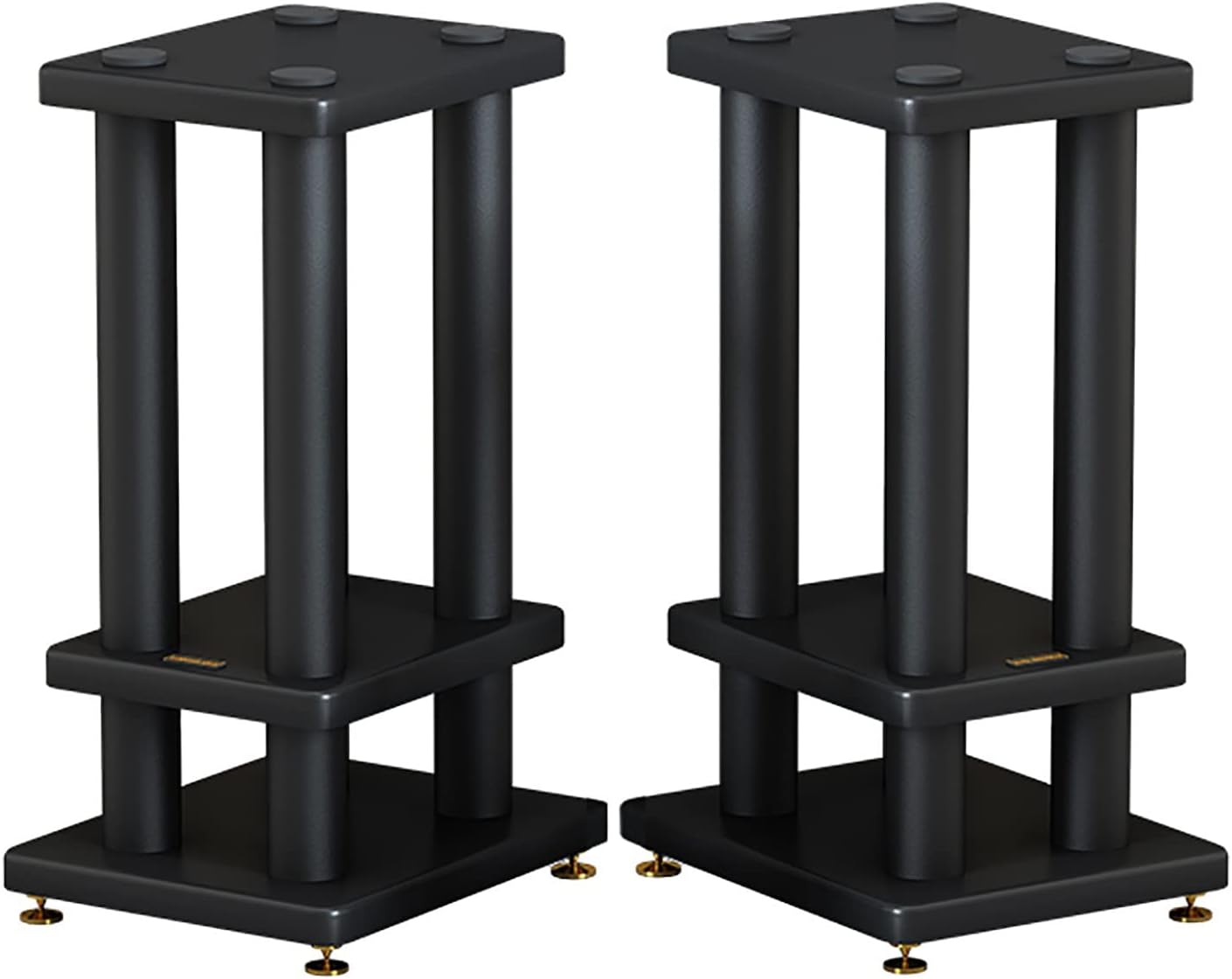 BTZHY Speaker Stands,Surround Sound Steel Construction Support, Vibration-Damping Rubber Gaskets, Support Bookshelf-Style Speakers Up to 66 Lbs