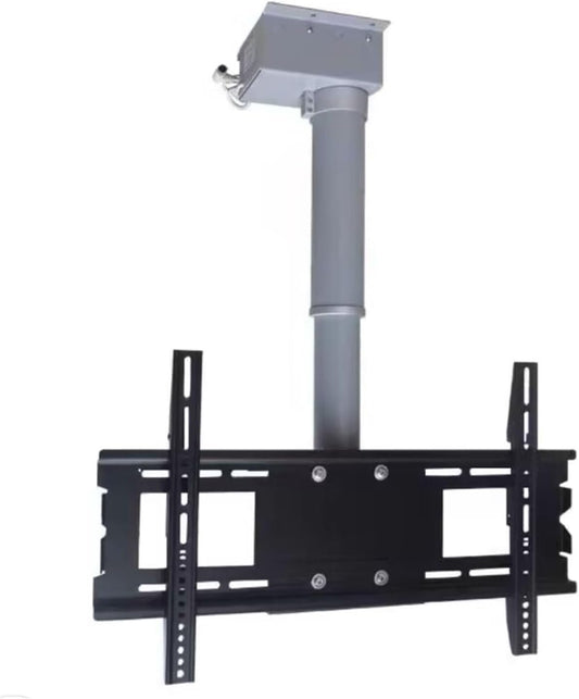 TV Stand/Base Tabletop with Bracket, Motorized Steel Ceiling TV Mount with Remote Control for 26-70 Inch TVs Up to 50kg 30-120cm(100cm)