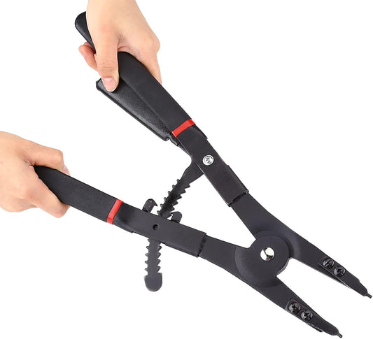 Watris Veiyi 2PCS Heavy Duty Circlip Pliers, 16" Snap Ring Pliers Set, Internal External Snap Ring Pliers, with 0°15°45°90°tips, to install and uninstall the snap rings