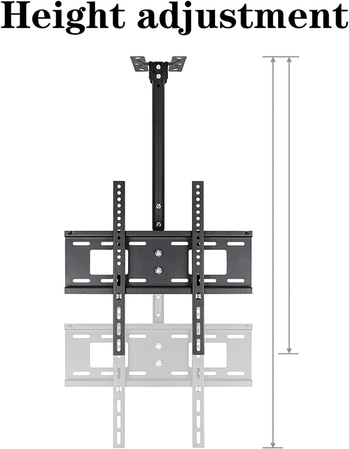 TV Stand TV Unit, TV Wall Mount Ceiling TV Mount, Adjustable Wall Ceiling, Teles Height Adjustment for 26-60 Inch Flat and Curved TVs Up to 60kg TV Mount TV Stand