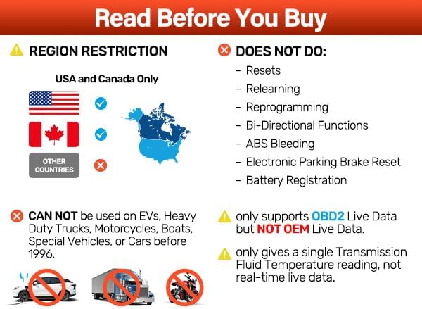BLCKTEC 430 Bluetooth OBD2 Scanner for iPhone & Android, No Subscription Fee, OBDII Car Code Reader, Diagnose Check Engine, ABS, SRS, Airbag, Supports 1996-2023 Vehicles, App only works in USA &Canada