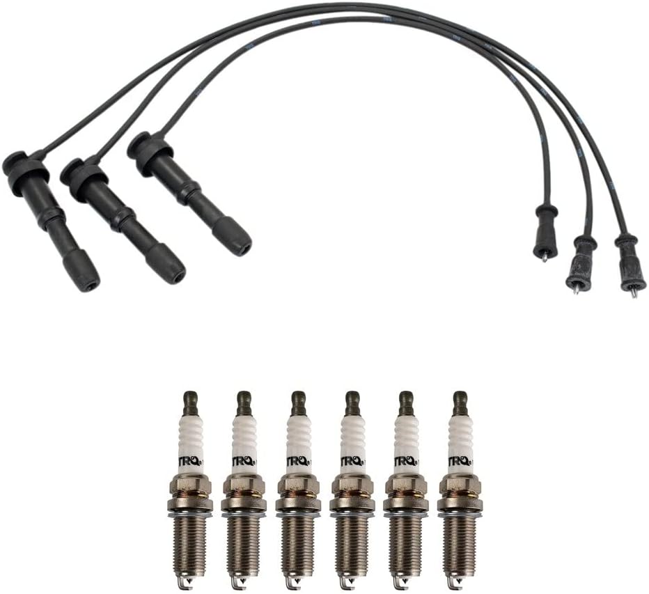 TRQ Ignition Kit Spark Plugs Wire Set Compatible with 2011-2019 Ford Fiesta