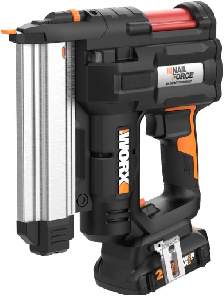 Worx Nitro 20V 16GA Finish Nailer Cordless 70 Nails/Min Sinks Up to 2-1/2", Compact Cordless Nail Gun w/Tool-Free Jam Release, Brushless Nail Gun Battery Powered WX841L.9 – Tool Only