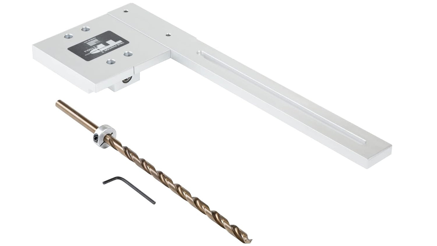 Cabinet Light Jig MAX, 2-1/8" and 2-1/4" Forstner Bits with Case - for LED Puck and Strips - Made in USA - True Position Tools