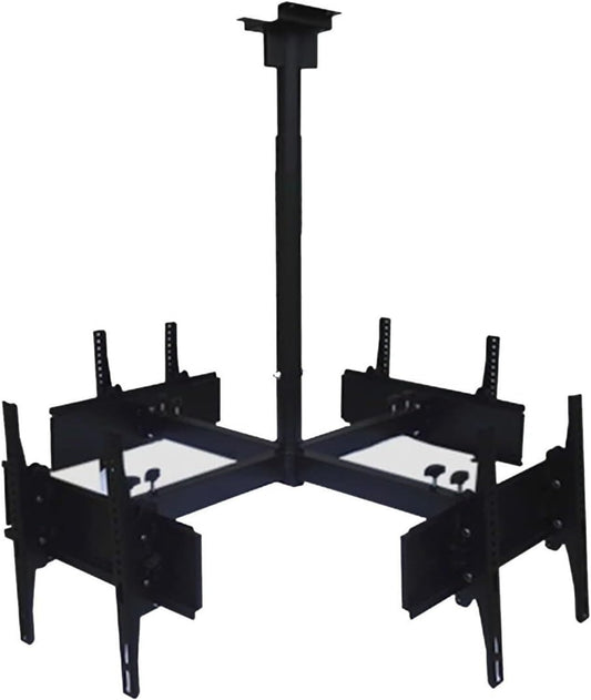 Ceiling, Ceiling TV Mount, Four Sided Ceiling TV Mount Bracket, 4 Movement Flat/Curved Screen Telescopic Height Adjustment