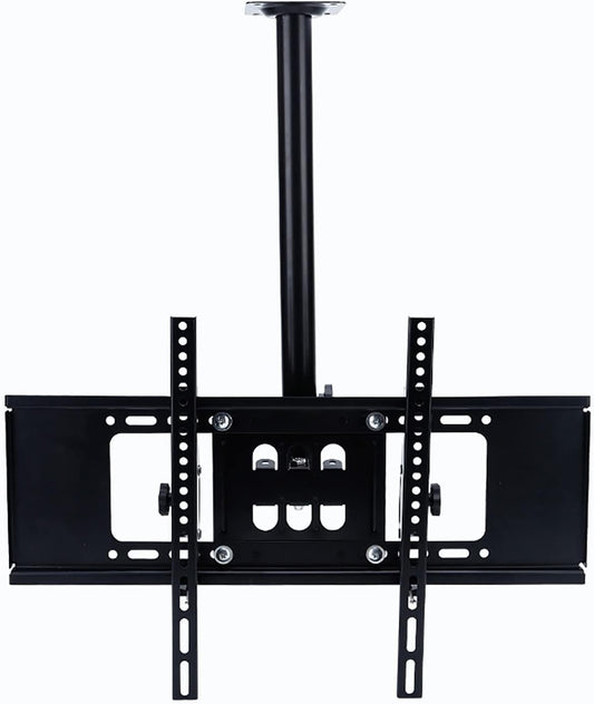 TV Ceiling Mount Bracket, Adjustable Height Tilt Swivel for 40-70 Inch TVs, Fits Vaulted Sloped Ceilings