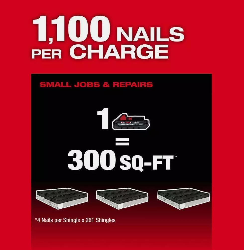 2909-20 For Milwaukee M18 FUEL 18V Cordless Li-Ion Coil Roofing Nailer - Bare Tool，Tools and Equipment