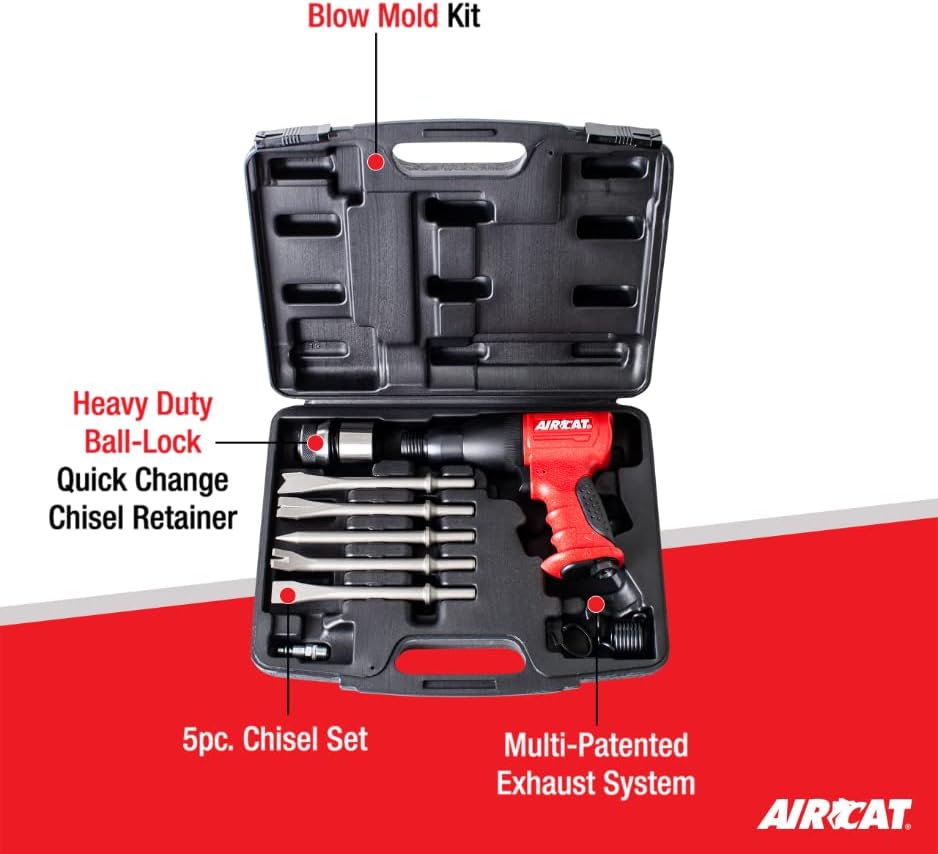 AIRCAT Pneumatic Tools 5100-A: .401-Inch Shank Composite Medium Stroke Air Hammer 3,000 BPM - Kit