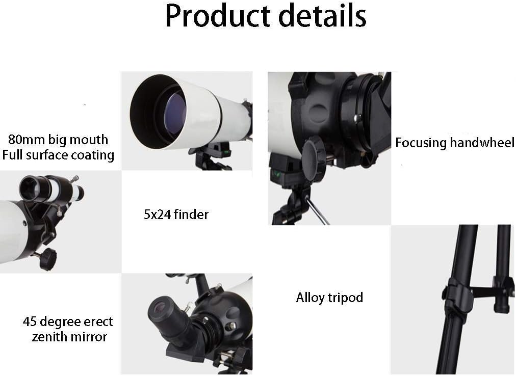 Ultra Hd, Telescope for Beginners Adults, 80 Mm Aperture 400mm Astronomy Telescope with Adjustable Tripod and Backpack, Telescope for