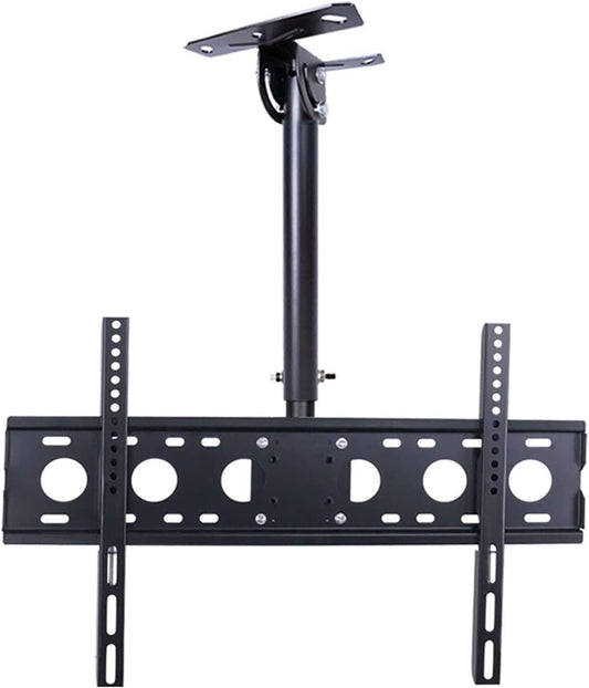 TV Stand/Base Tabletop with Bracket, TV Ceiling Mount for 32-70 Inch Sns 0.7-2.7m Boom 50kg Load 180° Swivel 15° Tilt Black