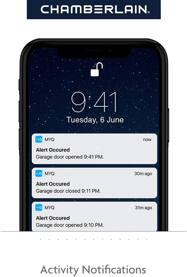 Chamberlain C2212T Smart Wi-Fi Garage Door Opener, 1/2-HP Chain Drive Motor - Quantity 1