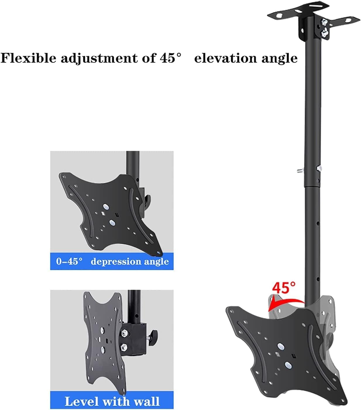 Ceiling TV Mount Bracket for 14 32 Inch Flat and Curved TVs Height Adjustable Hanging TV Mount Stand Holds Up to 40kg