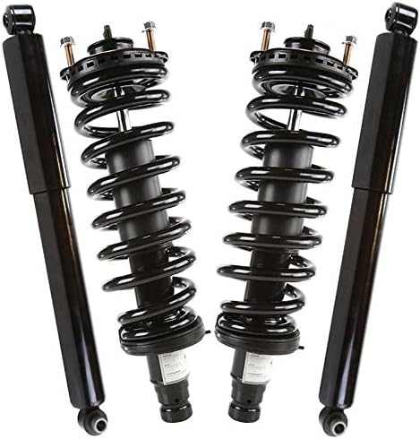 AutoShack Front Complete Strut & Coil Spring Assembly with Rear Shock Absorbers Set for Saab 9-7x Buick Rainier GMC Envoy XL AWD | Full-vehicle Suspension System Replacement Kit KS47244-100121