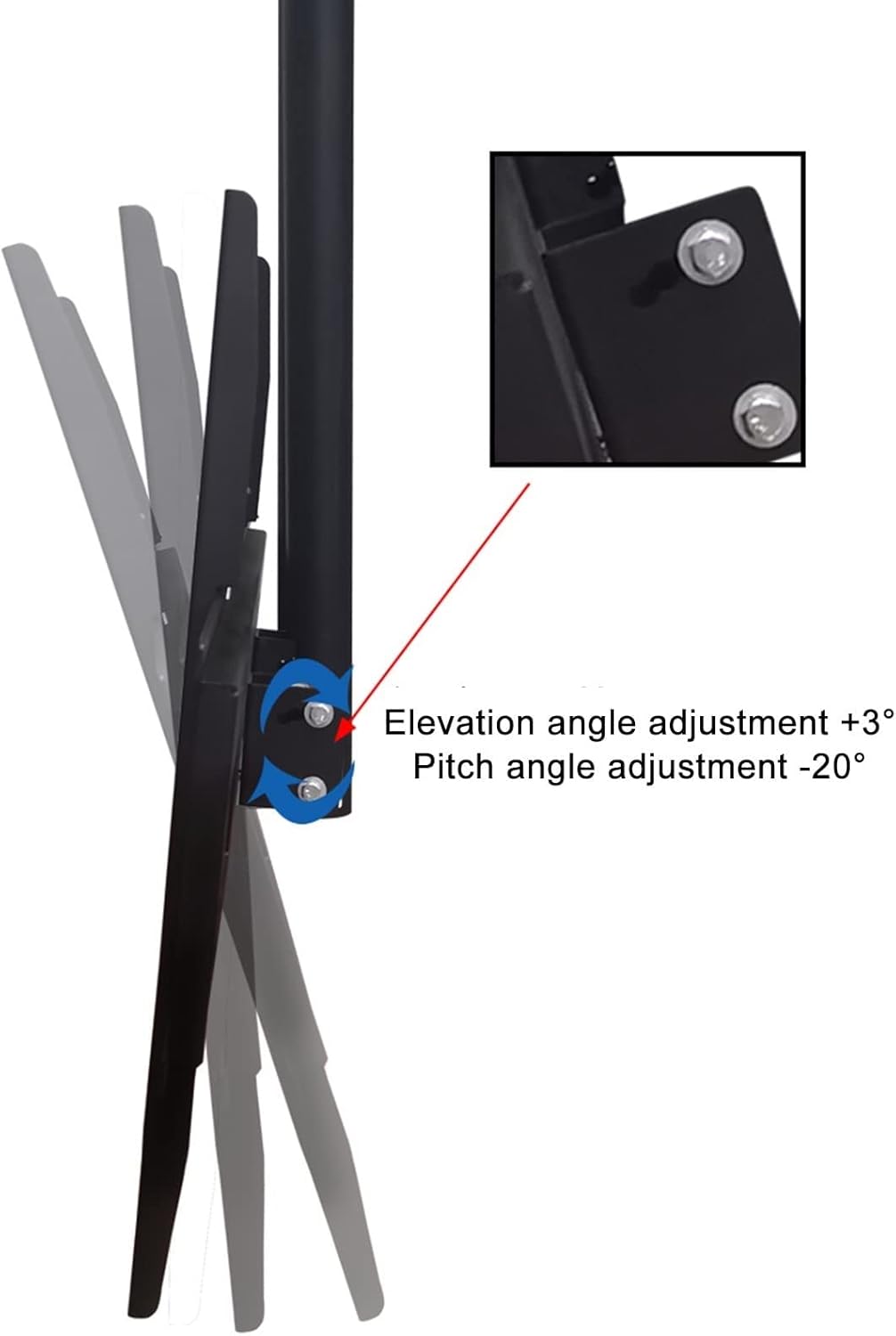 Universal TV Stand Adjustable Ceiling TV Mount Bracket - Double Pole Hanging TV Bracket Fits 55-100 Inch LED Flat Panel Display, 3°/-20° Angle Adjustment, Max VESA 900x400mm (28)