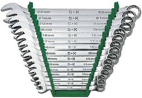 SK Professional Tools 86255 15-Piece 12-Point Fractional Regular Long Combination Wrench Set - SuperKrome Finish, Set of 15 Chrome Wrenches Made in USA