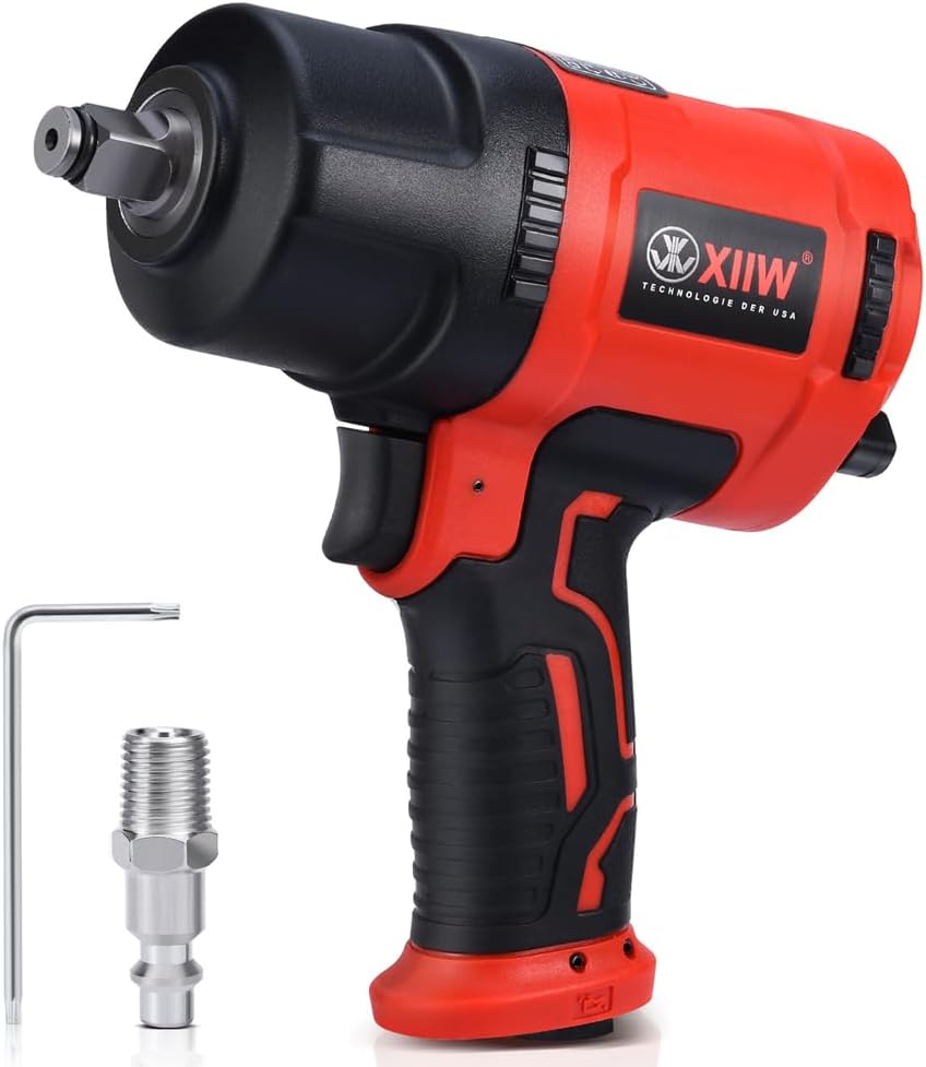 XIIW 3/4 Inch Air Impact Wrench, Max Nut-busting Torque 1950 ft-lbs, Heavy Duty 7000RPM 3/4 Air Drive Impact Gun, Twin Hammer Pneumatic Tool for Automobile Repair