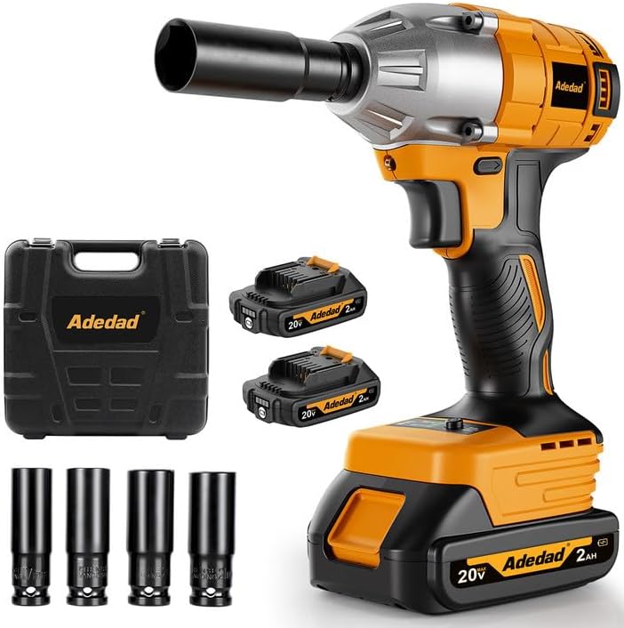 Brushelss Power Impact Wrench with 4.0AH Battery 1/2 inch Cordless Impact Gun Lightweight 20V Impact Driver for Car,Home,DIY 406N.m