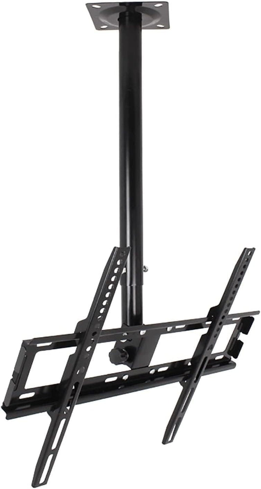 Ceiling TV Mount Adjustable for 32 55 Inch Flat Screens VESA Up to 400x400mm Supports Up to 50kg Black and White 0.52m Extension Perfect for Home Theater