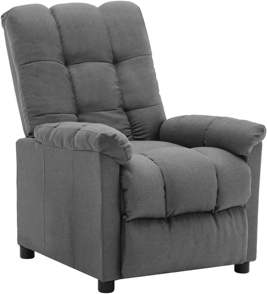 vidaXL Recliner Chair, Leisure Lounge Recliner for Home Theater Cinema, Adjustable Versatile Sleeper Chair for Living Room, Light Gray Fabric