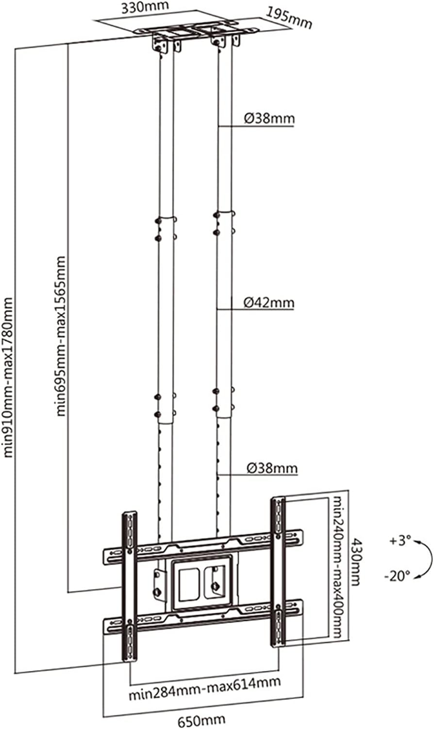 TV Wall Mount Adjustable Height TV Stand, Holds Up to 70Kg Screens Ceiling TV Mount Bracket, Can Mount On Ceilings/Wall Beautiful Scenery