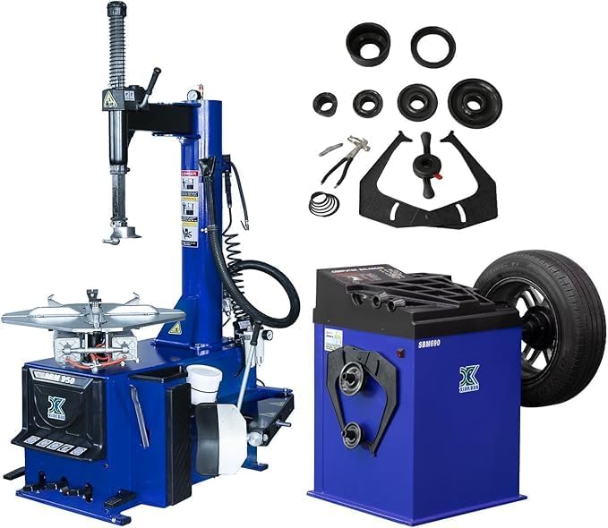 XK New Model 988 Tire Changer Tire Machine Wheel Changers Combo 690 Balancer Rim Clamp with 36 Month Part Replacements 110V
