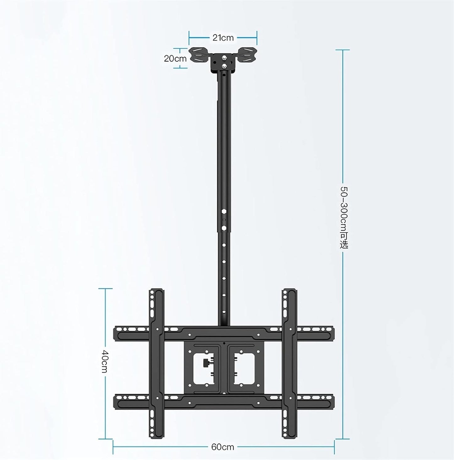 TV Stand,tv Wall Mount Ceiling TV Mount Bracket, 30° Rotate Left and Right TV Mount, Fits Most 32-65 Inch LCD Flat Screen Tvs, Max 600x400mm,2.5m（2.5m）
