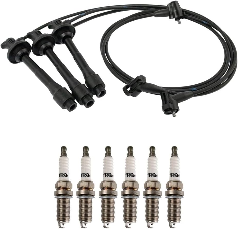 TRQ Ignition Kit Spark Plugs Wire Set Compatible with 2011-2019 Ford Fiesta