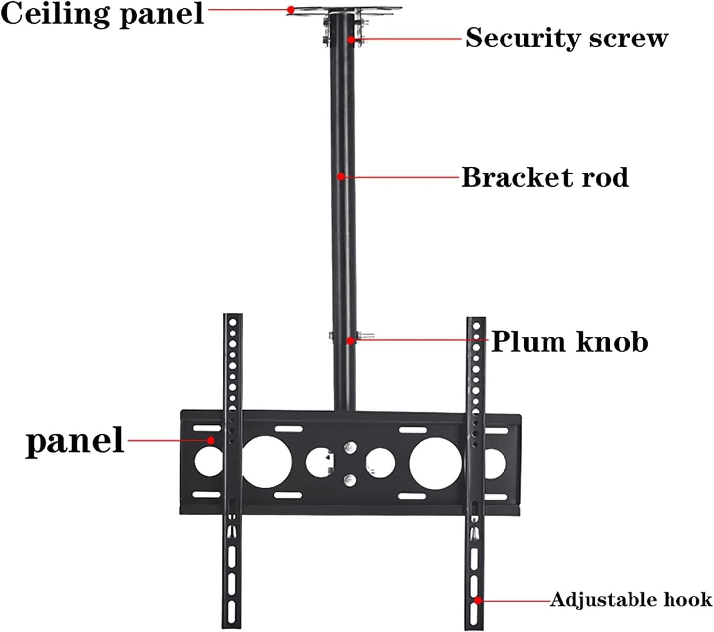 TV Stand TV, TV Wall Mount Ceiling TV Mount, Telescopic Height Adjustment, 360° Swivel and Tilt Ceiling TV Bracket, Fits 32-55 Inch TVs TV